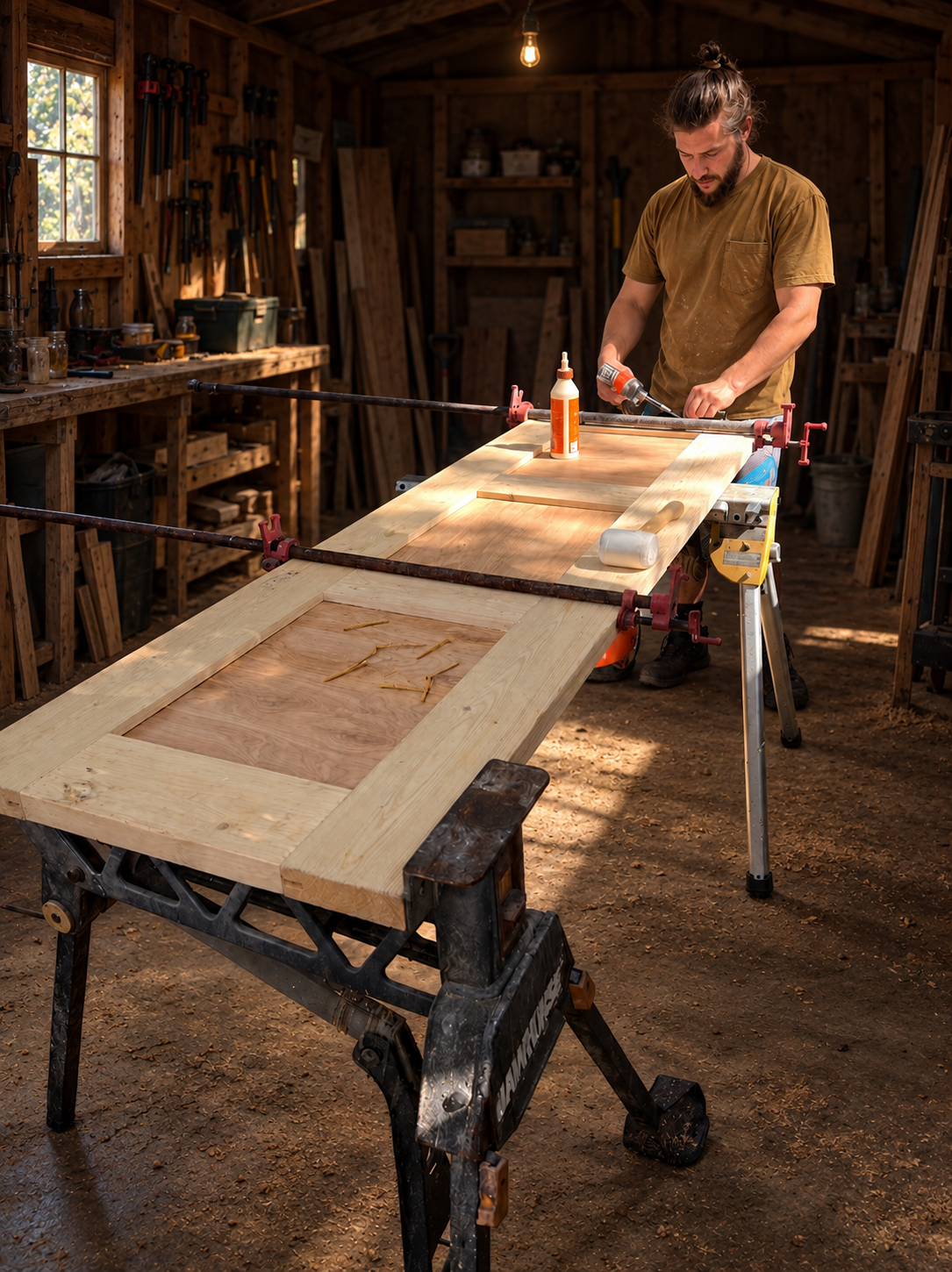 Gui Faria at the workbench in the Madeira Studios workshop